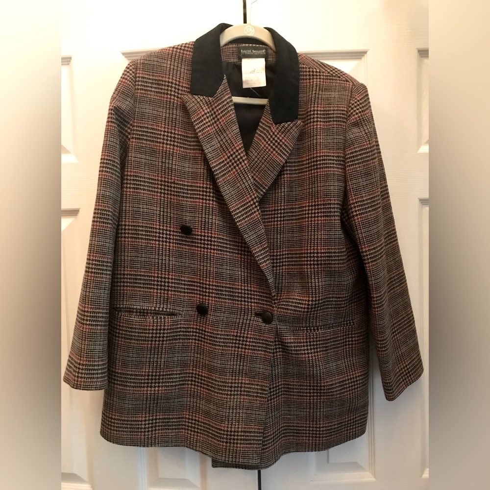 Vintage Harve Benard by Benard Holtzman Wool Coat, Plaid, Size 12